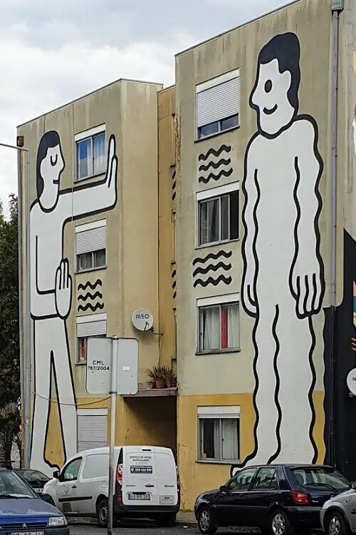 Street art by Padure in Quinta do Mocho, Lisbon