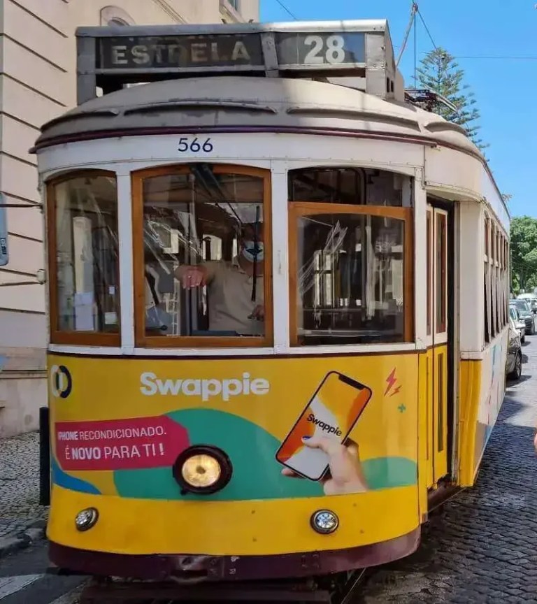 Tingstrup on Tram 28 through Lisbon is