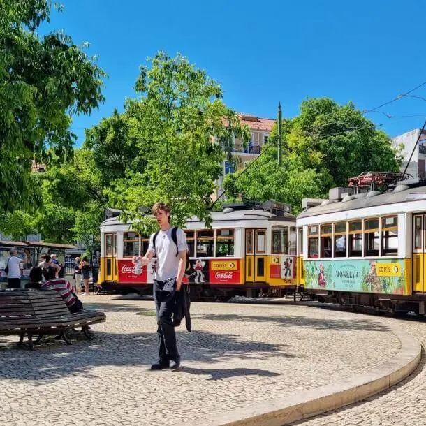 Tram 28 in Lisbon Graca