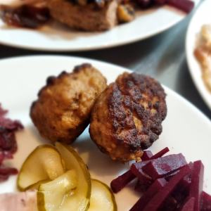 From Tings Lounge Christmas menu. Frikadeller med sur. The only place in Lisbon to get Traditional Danish Christmas Lunch.