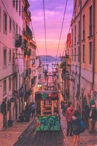 With its dramatic contrast between the steep route with the Tagus in the back, The Bica Funicular is one of Lisbon's most attractions.