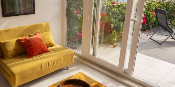 Relax on the lounge chairs - or even better on the sunbeds outside