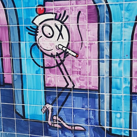 Street art by André Saraiva aka Mr A in Graça, Lisbon